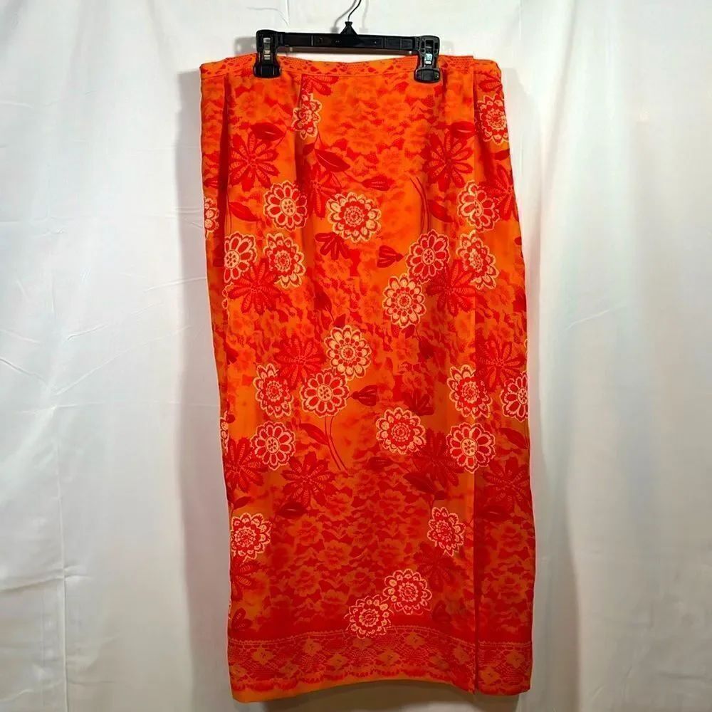 K studio orange wrap skirt